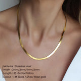 Premium Stainless Steel Snake Chain Necklace - Elegant Round Design