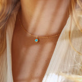 Zirconia Birthstone Stainless Steel Chain Necklace