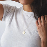 Round Smooth Pendant Necklace - Stainless Steel