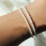 Oval Pearls Stainless Steel Chain Bracelet