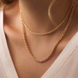 Twist of Elegance Dual Chain Stainless Steel Necklace Set