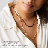 Bold & Sleek Duo Chain Stainless Steel Necklace Set