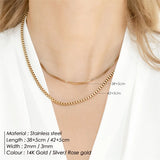 Nested Cube Link Multiple Chain Stainless Steel Necklace