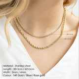 Twist of Elegance Dual Chain Stainless Steel Necklace Set