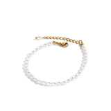 Oval Pearls Stainless Steel Chain Bracelet